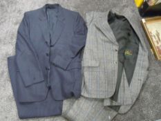 Two mens suits including woollen and pin stripe