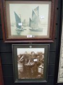 Two framed photographs of fishing interest and maritime.