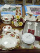 A selection of ceramics including Royal Albert Old Country Roses and similar styled items