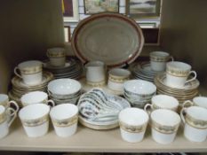 A selection of ceramics including Elizabethan Swiss Cottage tea and coffee cups