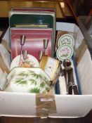 A selection of table wares and place settings including united Cutlers flatware