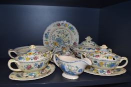 A mixed lot of Masons 'Regency' including tureens,gravy boat and more.