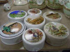 A selection of printed ceramic pratt style pots