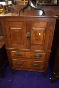 A late 19th or early 20th Century mahogany side cabinet, width approx. 69cm