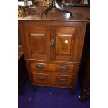 A late 19th or early 20th Century mahogany side cabinet, width approx. 69cm