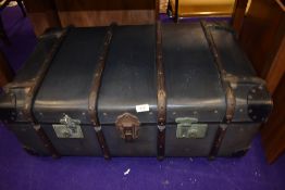 A vintage travel trunk