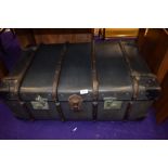 A vintage travel trunk