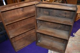 A pair of mid 20th Century stained ply bookshelves