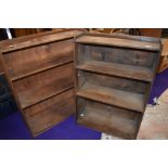 A pair of mid 20th Century stained ply bookshelves