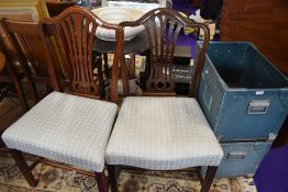 A pair of mahogany Hepplewhite style dining chairs