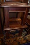 A pair of Indonesian or similar hardwood square occasional/coffee tables, width approx. 59cm