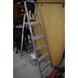 A set of aluminium step ladders