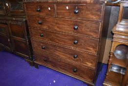 A 19th Century mahogany chest of two short over four long drawers , on bracket feet, width approx.