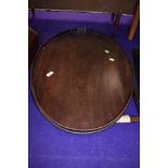 An Edwardian mahogany oval tray (some damage to gallery) and an unrelated oak frame, possibly for