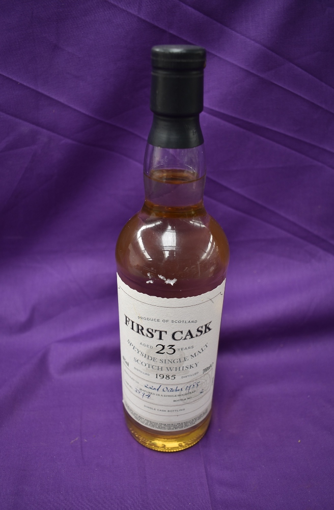 A bottle of First Cask 23 Year Old Linkwood Speyside Single Malt Scotch Whisky, Distilled 22nd