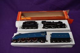Two Hornby 00 gauge Loco & Tenders, 4-4-0 Compound Class 41043, boxed R175 and 4-6-2 LNER Mallard