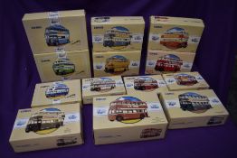 Thirteen Corgi (China) Classic diecast Buses including limited edition 96982 The Rochdale, 97199 The