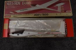 A Kyosho plastic kit, Melody 1500, almost ready to fly radio controlled model glider kit, wingspan