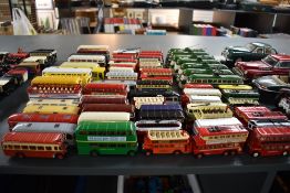 A collection of Lledo, Corgi (china), EFE and similar modern diecast Buses and Trams, approx 73