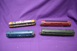 Four Hornby 00 gauge Locomotives, BR Royal Anglian Regiment 86246, Western Courier D1062, BR 25218