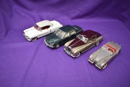Three Franklin Mint 1:24 scale diecast models, 1953 Cadillac Eldorado, Bentley Arnage, 1955