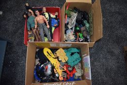 Eight 1990's Hasbro and similar Action Men with accessories including guns and clothing along with