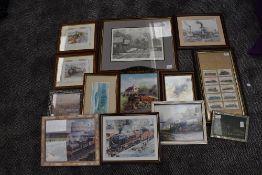 A collection of Railway related prints and pictures including after John S Gibb, Geoffrey Cowton,