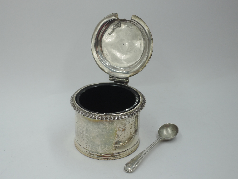 A Victorian silver mustard pot of plain cylindrical form having gadrooned rim and scallop shell - Image 2 of 3