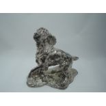 A silver Heredities study of a Spaniel, by sculptor J Spouse, Sheffield 1990 (filled)