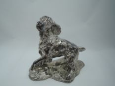 A silver Heredities study of a Spaniel, by sculptor J Spouse, Sheffield 1990 (filled)