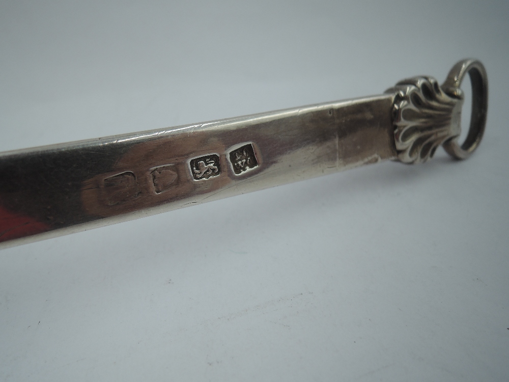 A Georgian silver meat skewer of traditional form having scallop decoration to loop handle, - Image 2 of 3