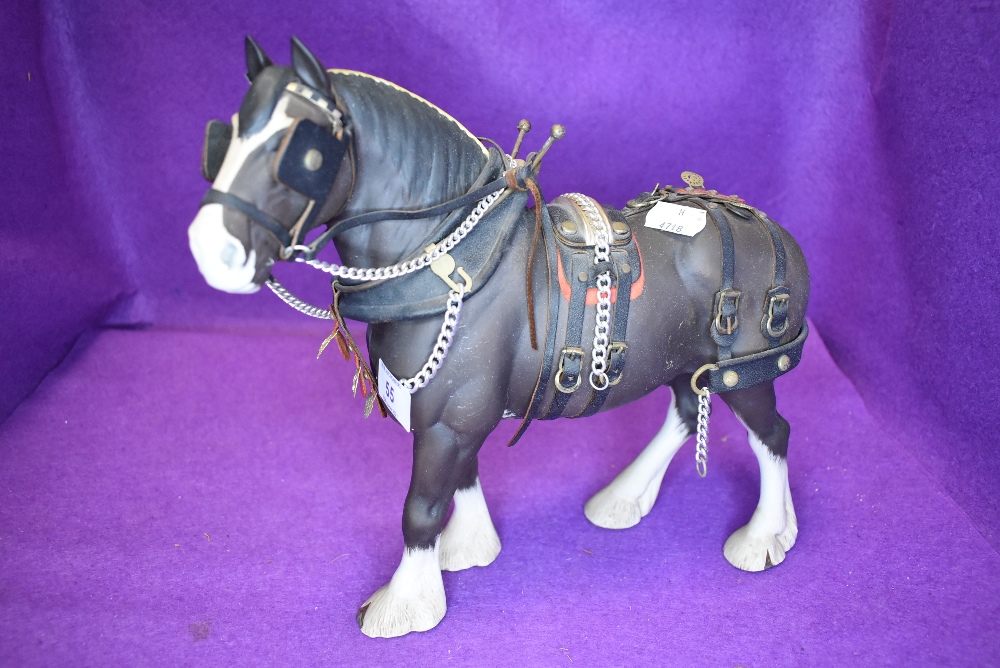 A Beswick study, Clydesdale, chocolate, working harness, matt, model no 2645