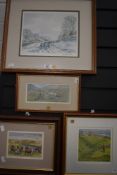 A selection of farming and rural prints of live stock some signed and limited runs