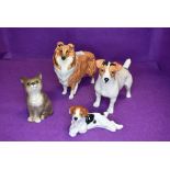 Three Beswick studies, Jack Russell Terrier 2023, Collie, Lochinvar of Ladypark 1791 and Persian