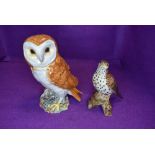 Two Beswick studies, Song Thrush, model no 2308 and Barn Owl, second version, model no 1046B