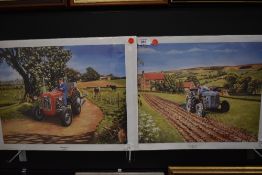 Two tractor prints after Trevor Mitchell both of Ferguson