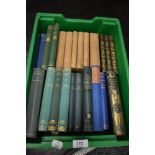A selection of library volumes and text books including Charles Dickens and H G Wells