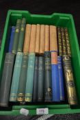 A selection of library volumes and text books including Charles Dickens and H G Wells