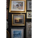 A selection of Spanish style prints including gilt effect frame