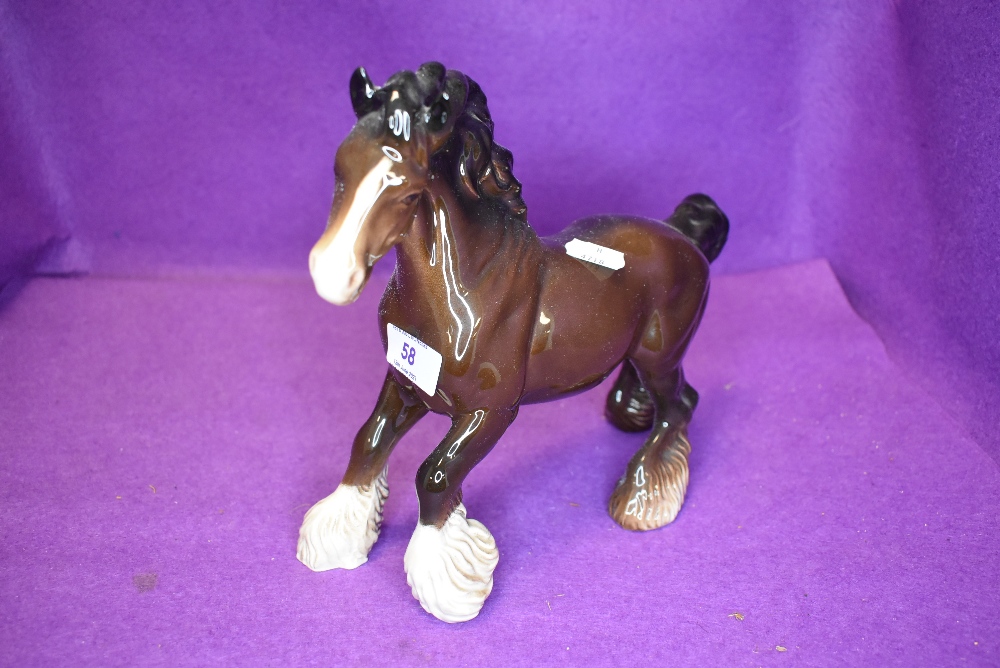 A Beswick study, Cantering Shire, brown, model no 975