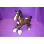 A Beswick study, Cantering Shire, brown, model no 975