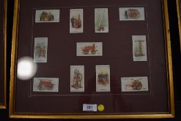 A selection of collectable cigarette cards of fire service and engine interest