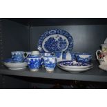 A selection of transfer printed porcelain some early 19th examples interesting collection