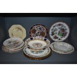 A selection of plates and bowls, various eras and styles.