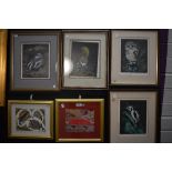 A selection of prints and picture frames including Aboriginal art