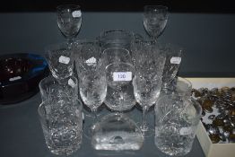 A collection of cut glass and crystal including Stuart, Royal Doulton and more.