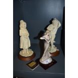 Three figurines including dancing lady.