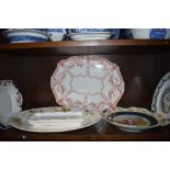 A selection of ceramics including Wedgwood charger and similar also porcelain plate etc