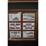 A selection of framed local interest post cards of Railway interest