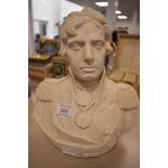 An antique Copeland Spode bisque bust of Lord Nelson fine condition but missing stand